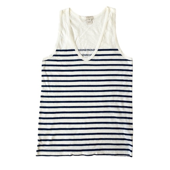 J. Crew Stripe Layering Tank in Ivory and Navy - Picture 1 of 9